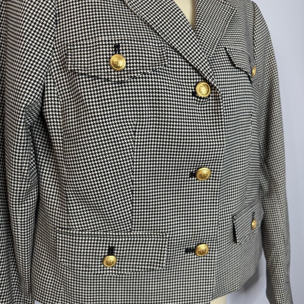 Talbots Houndstooth Crop Jacket Gold Button Pocke… - image 6